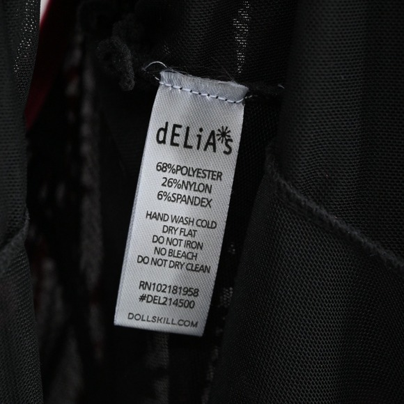 Delias Dolls Kill Watermelon Sugar Velvet Burnout‎ Dress Size M Lace Floral Mini - Picture 8 of 13